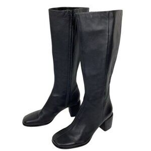 Vince Womens 12M Maggie Knee High Luxe Leather Boots Black